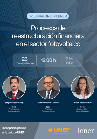 Webinar: Financial restructuring processes in the photovoltaic sector