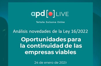 Lener participará en la tertulia “Análisis novedades de la Ley 16/2022. Oportunidades para la continuidad de las empresas viables”